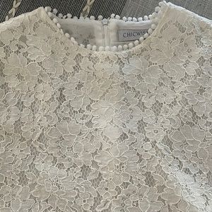 NWOT White lace blouse